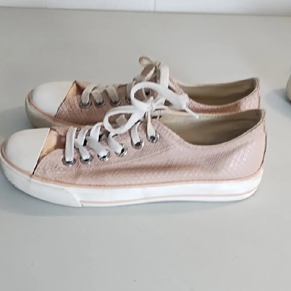 2 Pair Sneakers - Pink and White Rhinestone Sho- String Eyelets 8